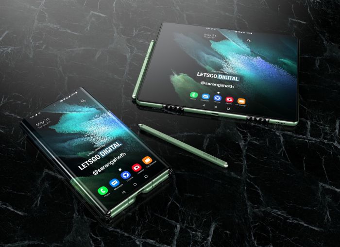 Samsung Galaxy Z Fold Tab is a Dual Folding Device With Double Hinge ... Samsung Galaxy Z Tab Fold